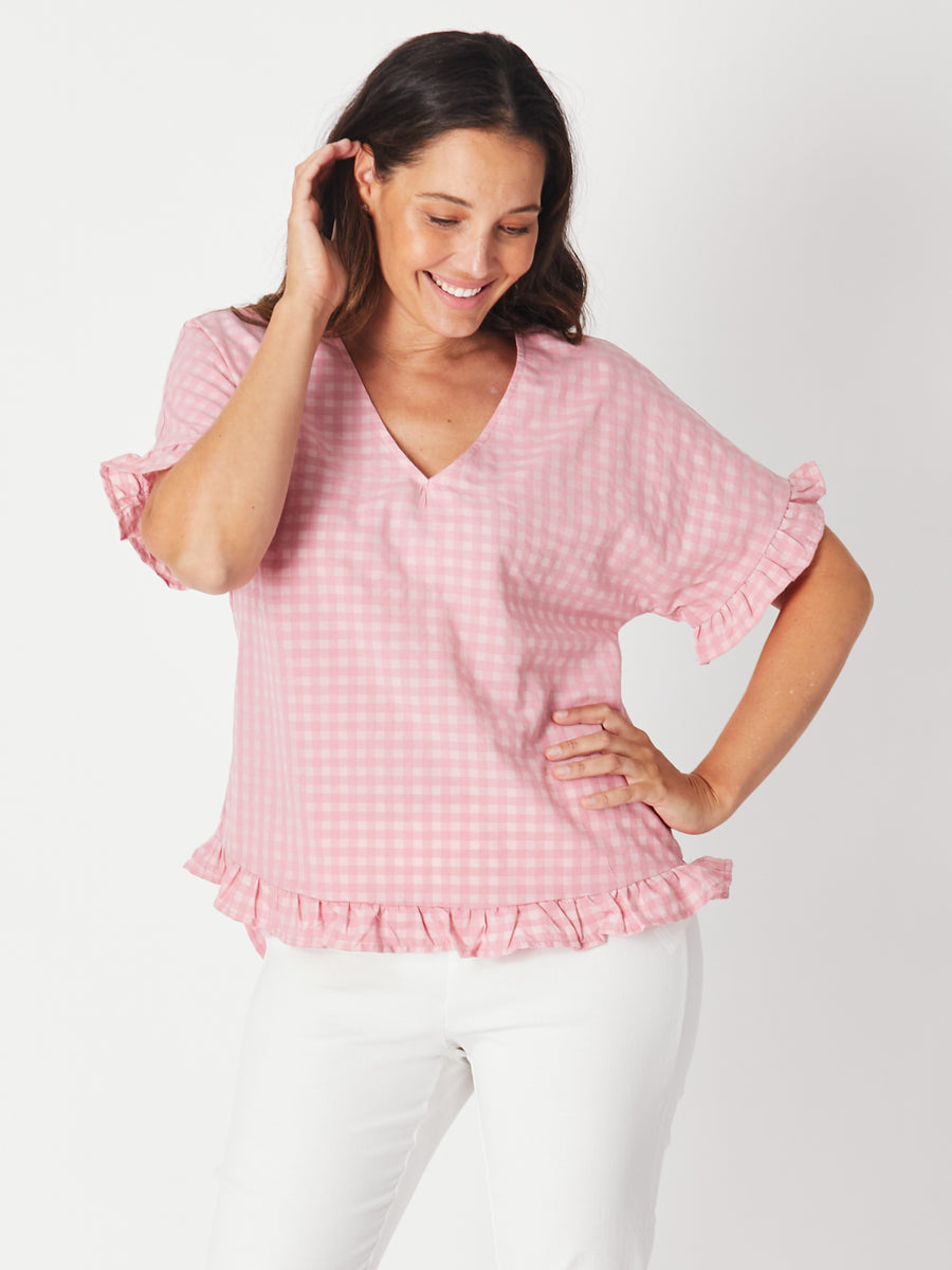 LUNA SKY | Gingham Top