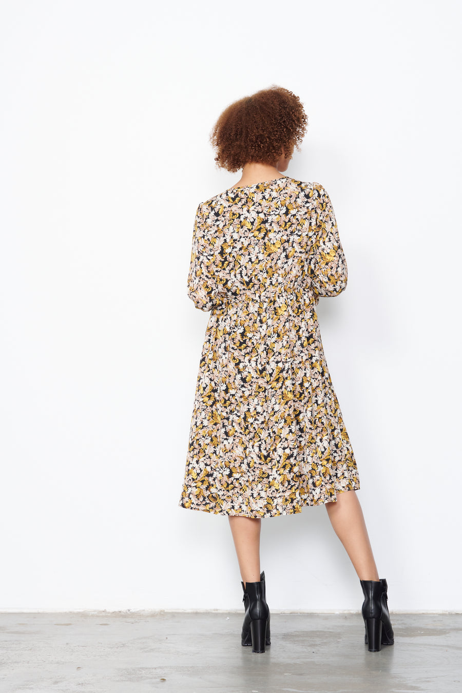 CAJU | Autumn Print Tie Neck Dress