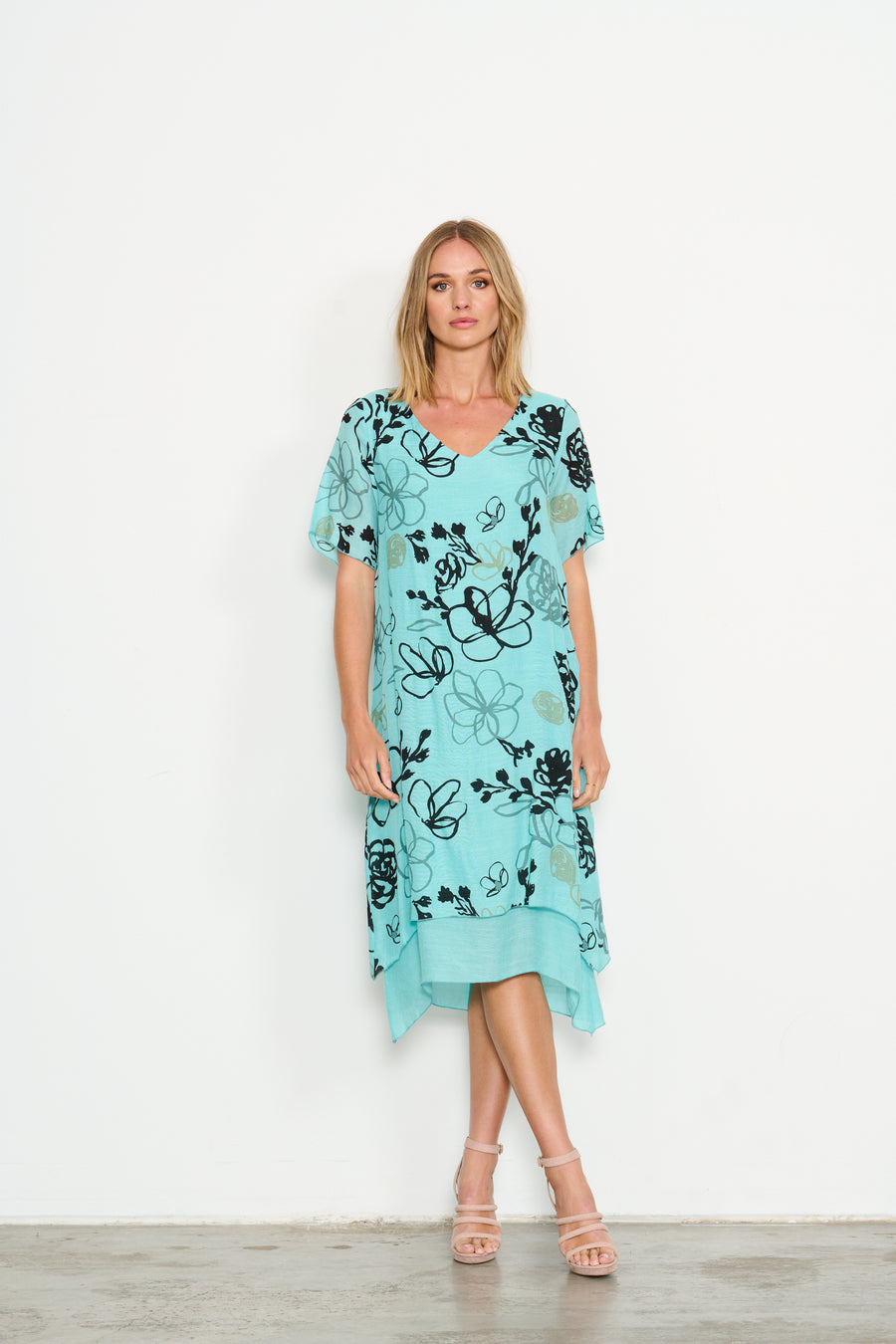 HOLMES & FALLON | 2 layer printed dress