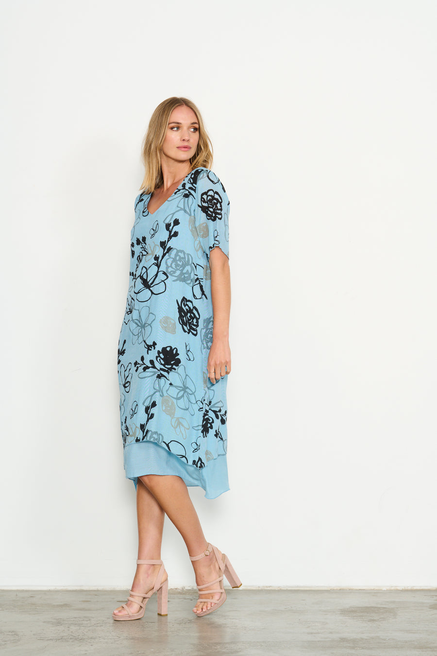 HOLMES & FALLON | 2 layer printed dress