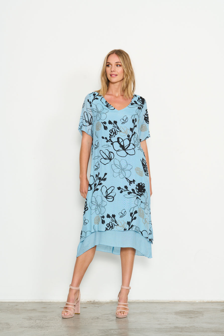 HOLMES & FALLON | 2 layer printed dress