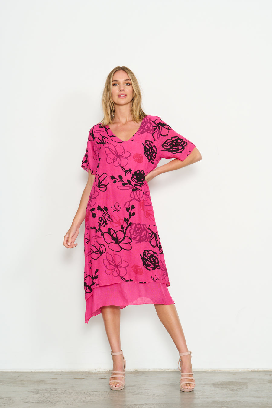 HOLMES & FALLON | 2 layer printed dress