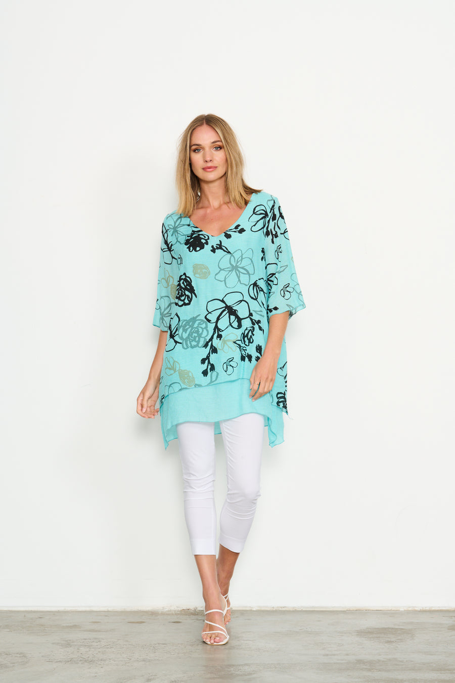 HOLMES & FALLON | 2 layer printed tunic