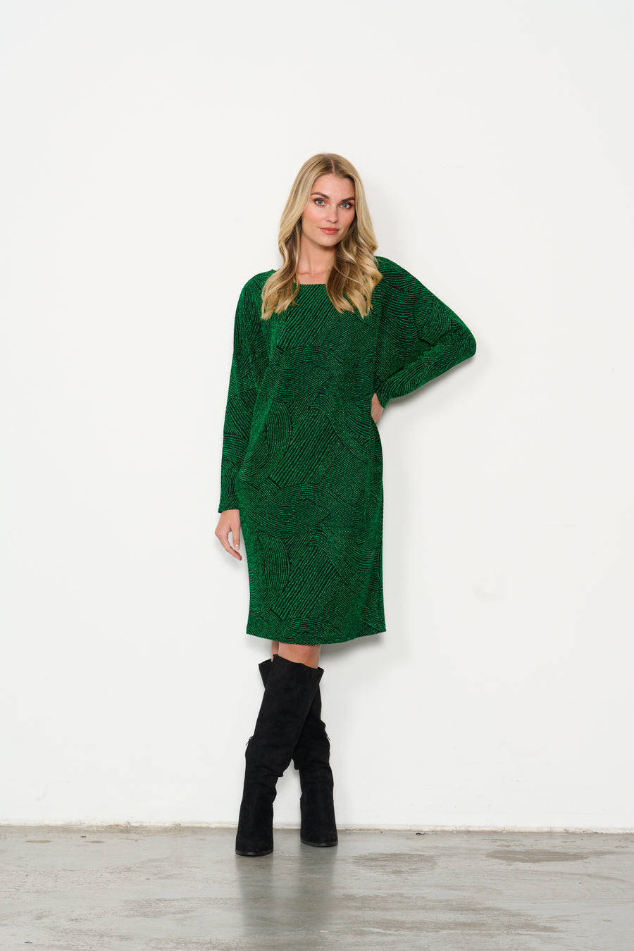 HOLMES & FALLON | Lurex Sparkle Batwing Dress