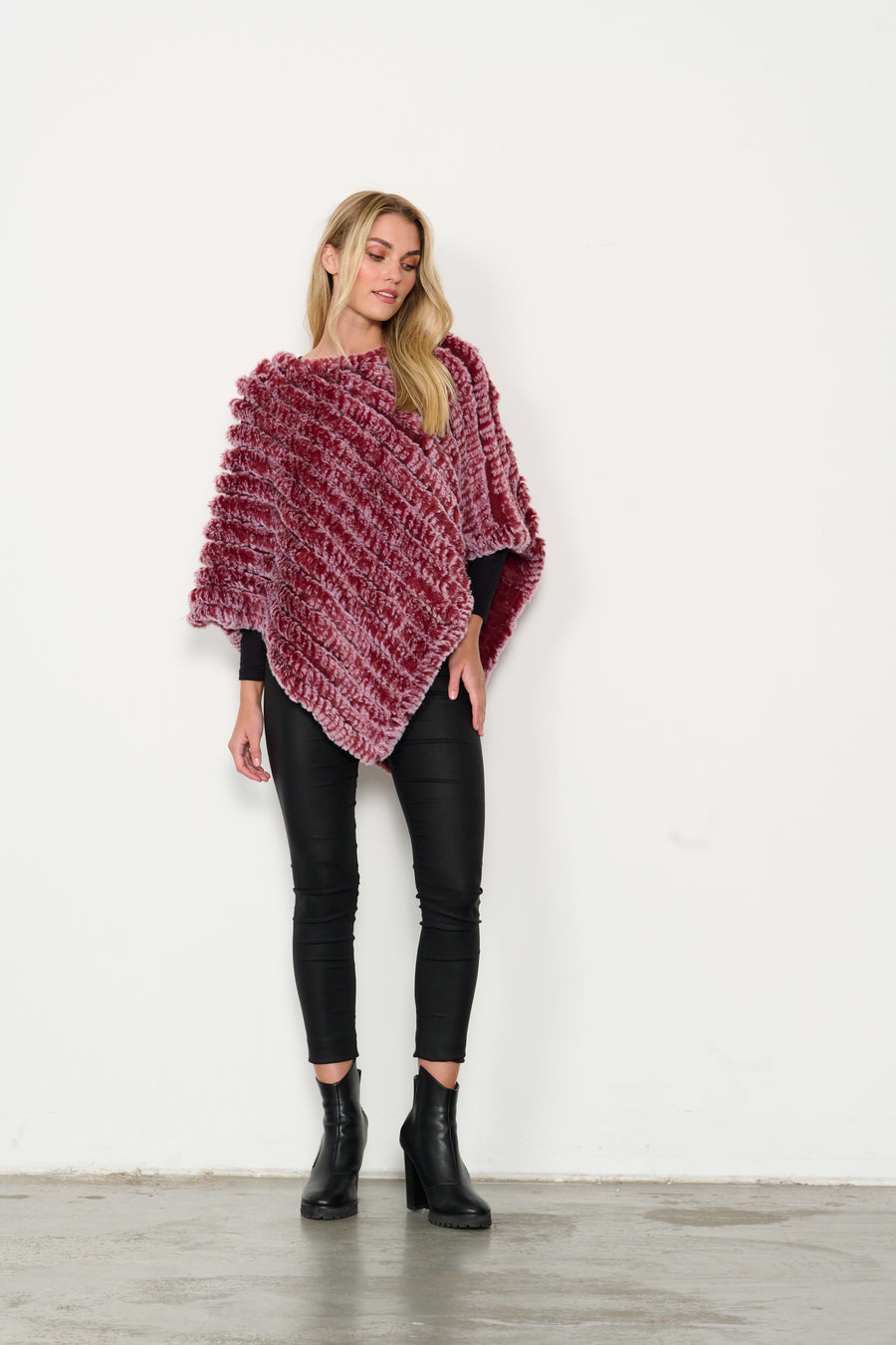 HOLMES & FALLON | Faux Fur Poncho