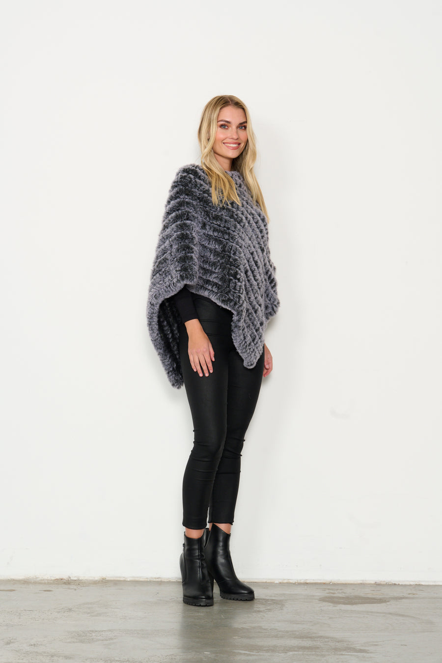 HOLMES & FALLON | Faux Fur Poncho