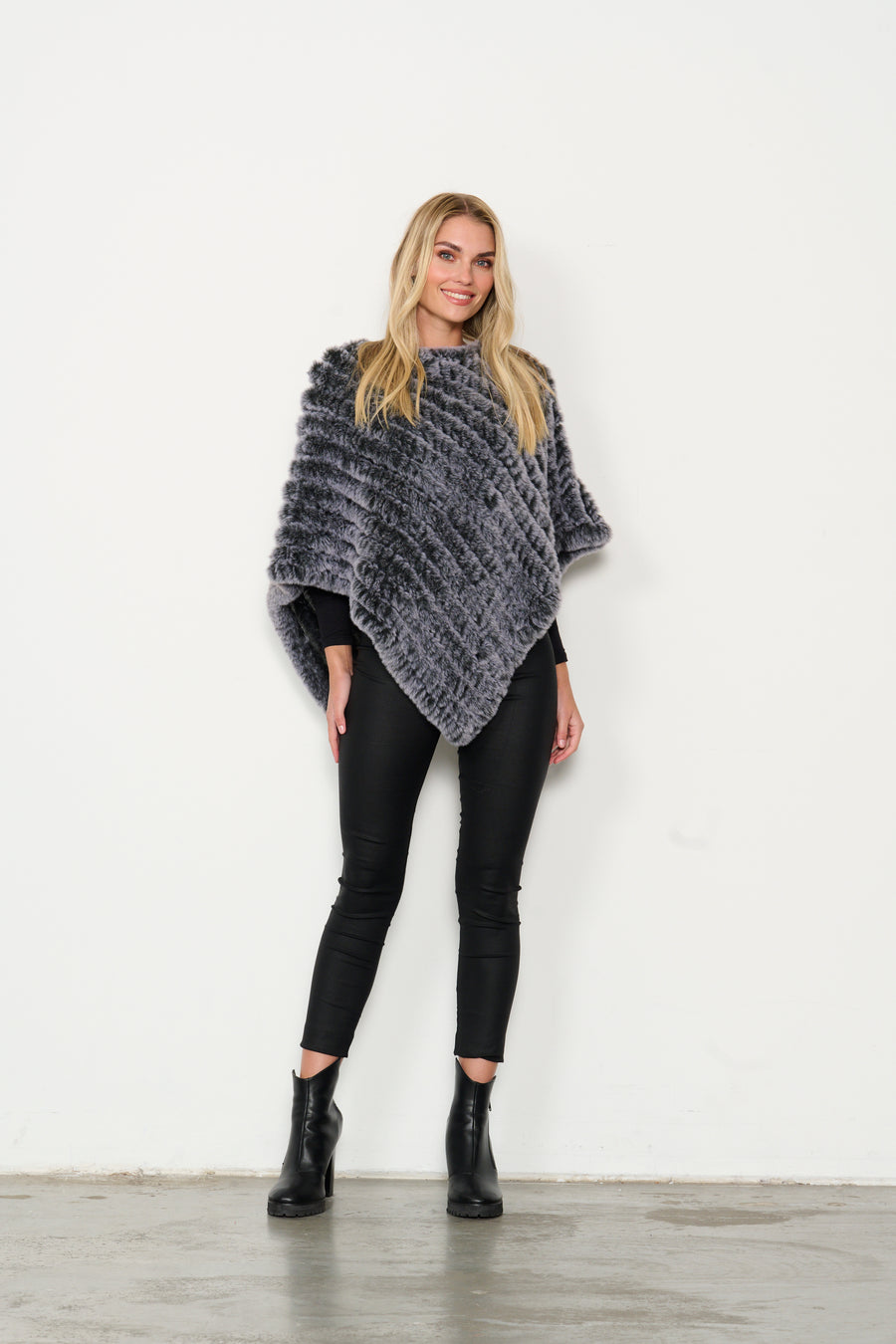 HOLMES & FALLON | Faux Fur Poncho