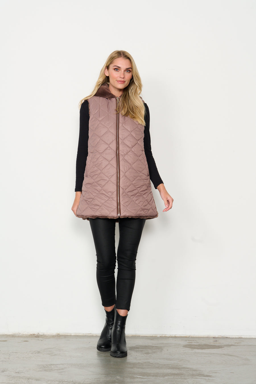 HOLMES & FALLON | Faux Fur Reversible Puffer