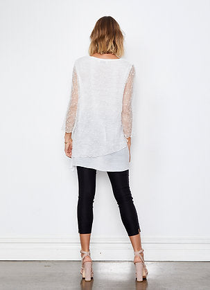 HOLMES & FALLON | Net Overlay Blouse