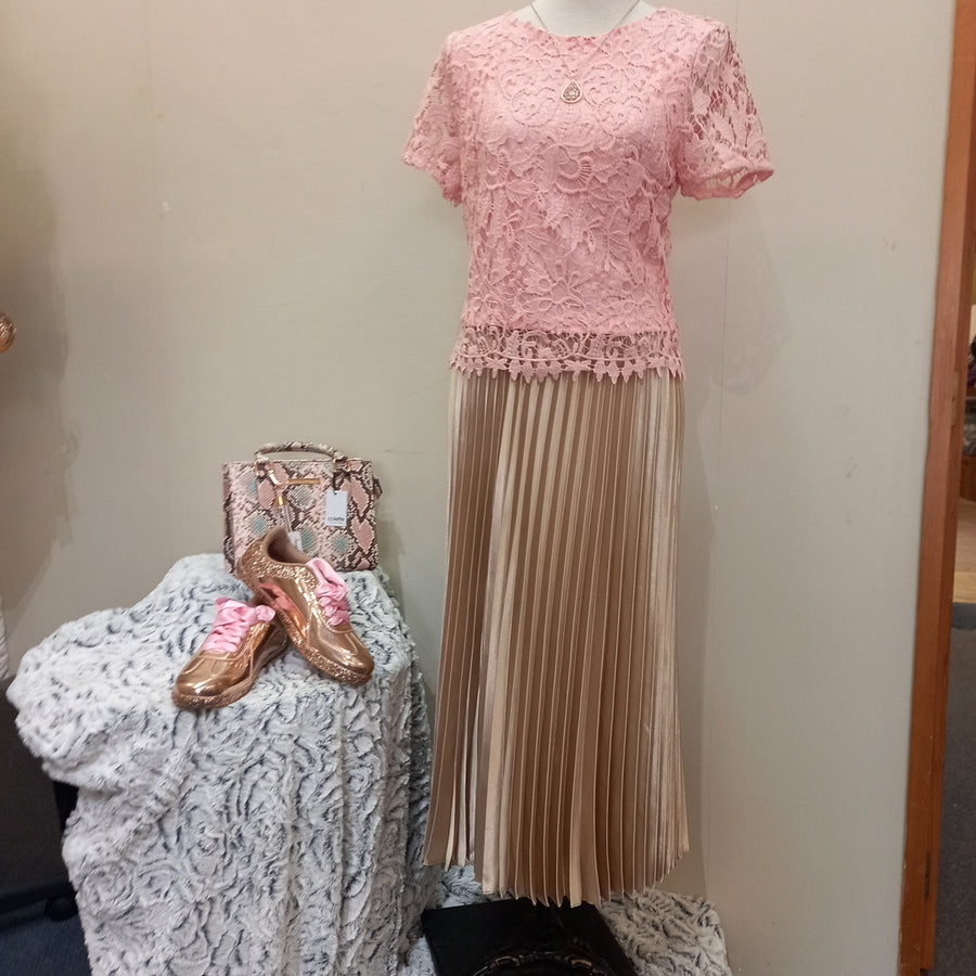 Gold pleated skirt outlet nz