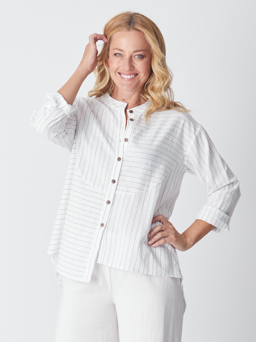 LUNA SKY | Stripe Shirt Jacket