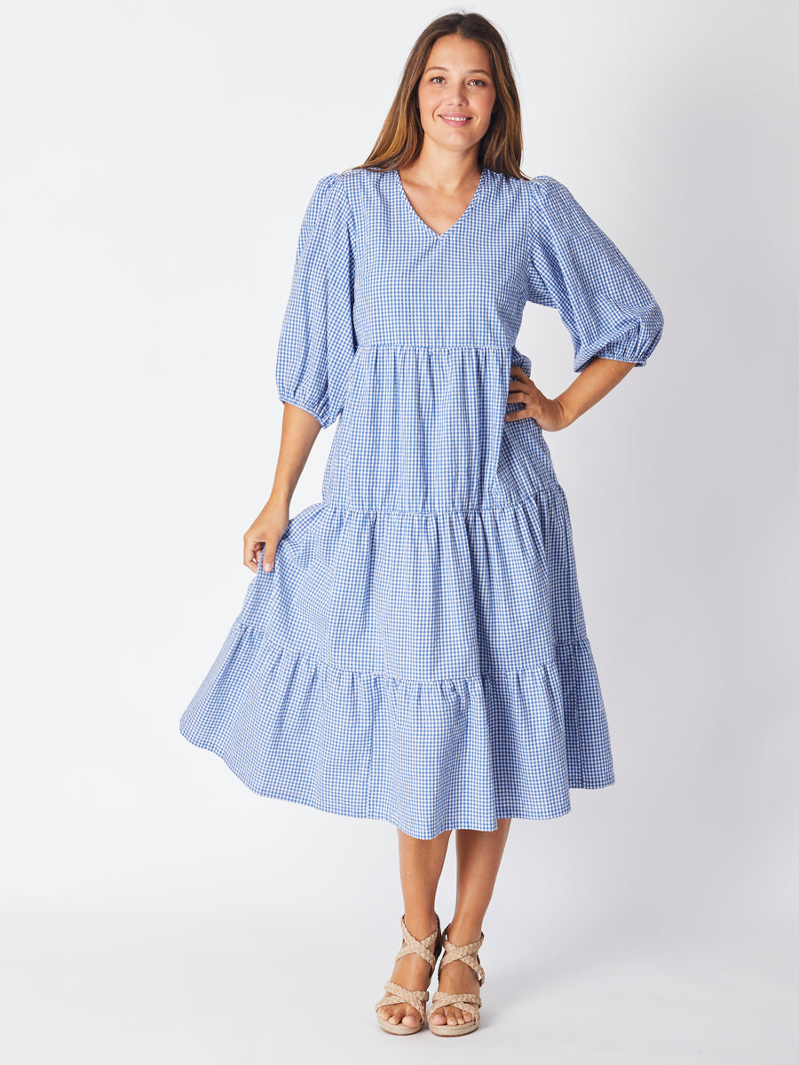 LUNA SKY | Gingham Tier Dress